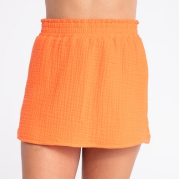 S'edge Rowan Top Shirt & Leslie Skorts 2 Piece Women's Orange Button Front set L - Picture 2 of 14